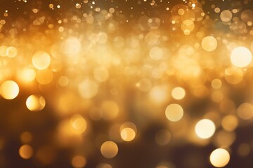 Poster - Abstract golden bokeh lights creating festive christmas background