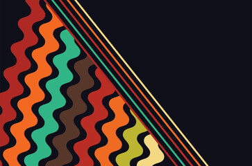 Leinwandbilder - Abstract geometric retro background with dynamic lines and shapes. Vector illustration	