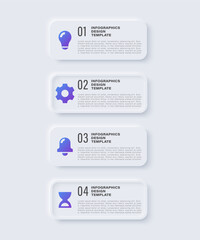 Poster - Neumorphism vertical infographic template. Clean infographic layout with icons and text