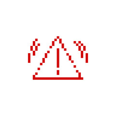 Poster - Red pixel art triangle with an exclamation point, used to indicate caution or alert status.
