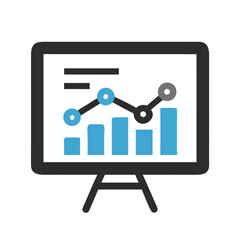 Poster - Modern Flat Style Sales Statistic Chart Presentation Board Icon