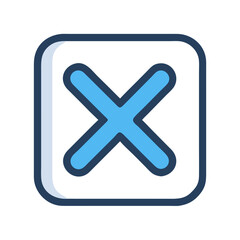 Poster - Simple Filled Line Square Cross Mark Sign Shape Icon Design