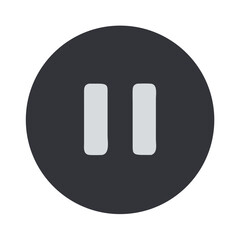 Fototapete - Flat Style Simple Pause Button within Circle Shape Isolated Icon