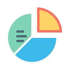 Poster - Simple Flat Design Pie Chart Diagram Representing Business Data Analysis