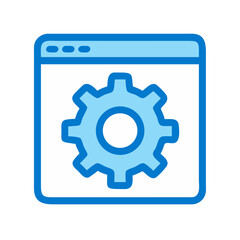 Fototapete - Outline Modern Gear on Website Window Setting Configuration Icon