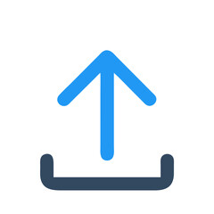 Fototapete - Simple Rounded Upload Arrow Sign Interface Element Icon