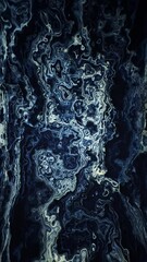 Wall Mural - vertical blue black ocean glass abstract background 4k loop features black and blue glass like liqui