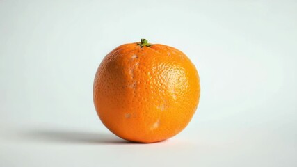 Aufkleber - Single orange fruit placed on a white surface