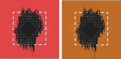 Fototapete - Abstract red black background with geometric shapes Vector illustration in flat style.