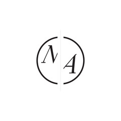 Poster - Unique Vector Circled Monogram Simple Logo NA Initial Alphabet Design Alphabet