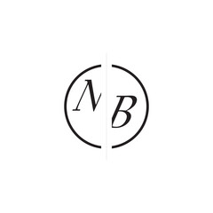 Poster - Unique Vector Circled Monogram Simple Logo NB Initial Alphabet Design Alphabet