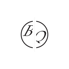 Poster - Unique Vector Circled Monogram Simple Logo BQ Initial Alphabet Design Alphabet