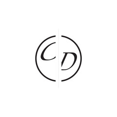Poster - Unique Vector Circled Monogram Simple Logo CD Initial Alphabet Design Alphabet