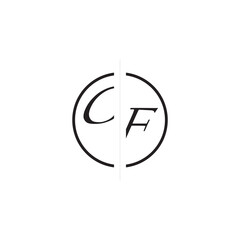 Poster - Unique Vector Circled Monogram Simple Logo CF Initial Alphabet Design Alphabet