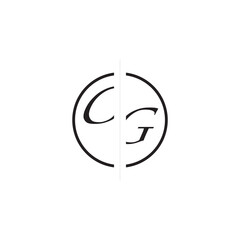 Poster - Unique Vector Circled Monogram Simple Logo CG Initial Alphabet Design Alphabet