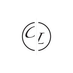Poster - Unique Vector Circled Monogram Simple Logo CL Initial Alphabet Design Alphabet