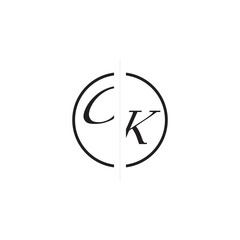 Poster - Unique Vector Circled Monogram Simple Logo CK Initial Alphabet Design Alphabet