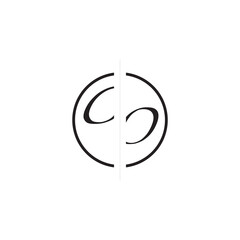 Poster - Unique Vector Circled Monogram Simple Logo CO Initial Alphabet Design Alphabet