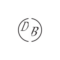 Poster - Unique Vector Circled Monogram Simple Logo DB Initial Alphabet Design Alphabet