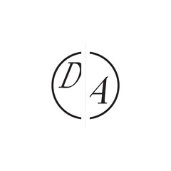 Poster - Unique Vector Circled Monogram Simple Logo DA Initial Alphabet Design Alphabet