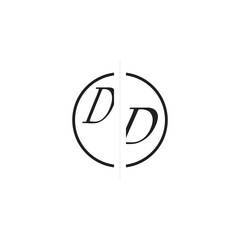 Poster - Unique Vector Circled Monogram Simple Logo DD Initial Alphabet Design Alphabet