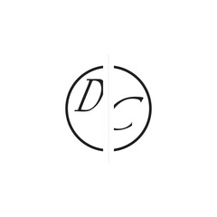 Poster - Unique Vector Circled Monogram Simple Logo DC Initial Alphabet Design Alphabet