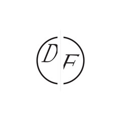 Poster - Unique Vector Circled Monogram Simple Logo DF Initial Alphabet Design Alphabet