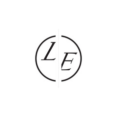 Poster - Unique Vector Circled Monogram Simple Logo LE Initial Alphabet Design Alphabet