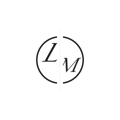 Poster - Unique Vector Circled Monogram Simple Logo LM Initial Alphabet Design Alphabet