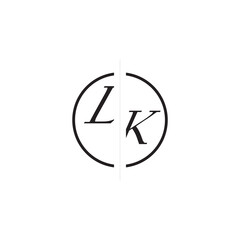 Poster - Unique Vector Circled Monogram Simple Logo LK Initial Alphabet Design Alphabet