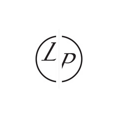 Poster - Unique Vector Circled Monogram Simple Logo LP Initial Alphabet Design Alphabet