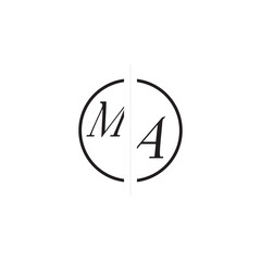 Poster - Unique Vector Circled Monogram Simple Logo MA Initial Alphabet Design Alphabet