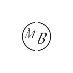 Poster - Unique Vector Circled Monogram Simple Logo MB Initial Alphabet Design Alphabet