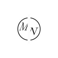 Poster - Unique Vector Circled Monogram Simple Logo MN Initial Alphabet Design Alphabet