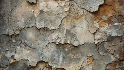 Poster - A close-up shot of peeling paint on a worn-out wall, ideal for use in interior design or DIY projects