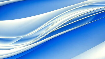 Poster - Curved blue and white waves create a peaceful, fluid space that invites viewers in for a calming experience