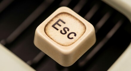 Poster - Close-up of an escape key on a vintage typewriter