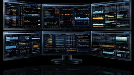 Poster - Watch detailed analysis and visualization of financial data using multiple screens for better insights and informed decisions