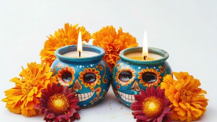 Poster - Two candles sit together, casting a warm glow