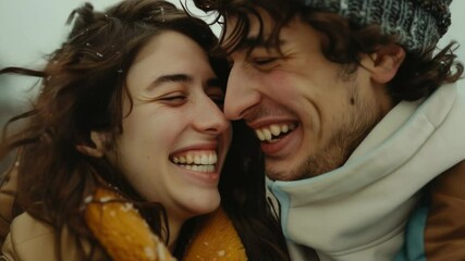 Poster - A happy couple embracing each other, showing affection and love
