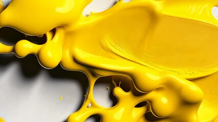Poster - Vivid yellow hues blend artistically against a white backdrop, showcasing rich textures and movement perfect for inspiring creativity