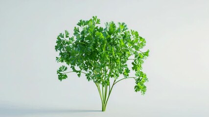 Poster - Fresh parsley plants arranged on a clean white background