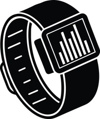 Fototapete - Smartwatch Technology: A sleek, modern smartwatch with a minimalist design, displaying a dynamic graph on its screen, symbolizing the fusion of style and technological innovation.