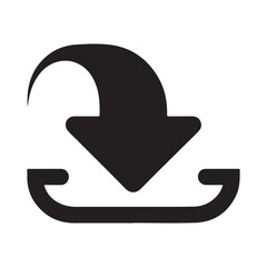 Poster - Black download arrow icon on white background symbol