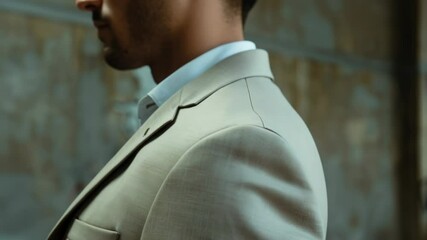 Poster - Close-up portrait of a professional man wearing a suit and tie, suitable for corporate or business use