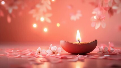 Poster - A single lit candle sits on top of a table