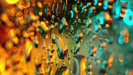 Poster - A close-up view of water droplets on a window, suitable for use in various contexts such as scientific or medical illustrations