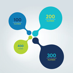 Fototapete - Infographic 4 steps concept. Round numbered template, scheme, element.