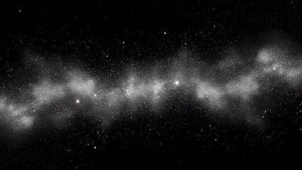 Wall Mural - Drifting Nebula with Twinkling Stars Seamless Loop on Black Background for Space and Science Projects