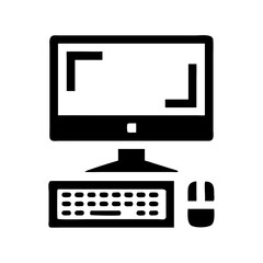 Fototapete - Illustration of a desktop computer with keyboard mouse